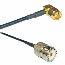 USA-CA RG174 SMA MALE ANGLE to SO239 UHF Female Coaxial RF Pigtail Cable