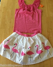 NUEVO CON ETIQUETAS Gymboree Fruit Punch Ojales Camisa Top Flamenco Falda Conjunto 8,10 Niñas