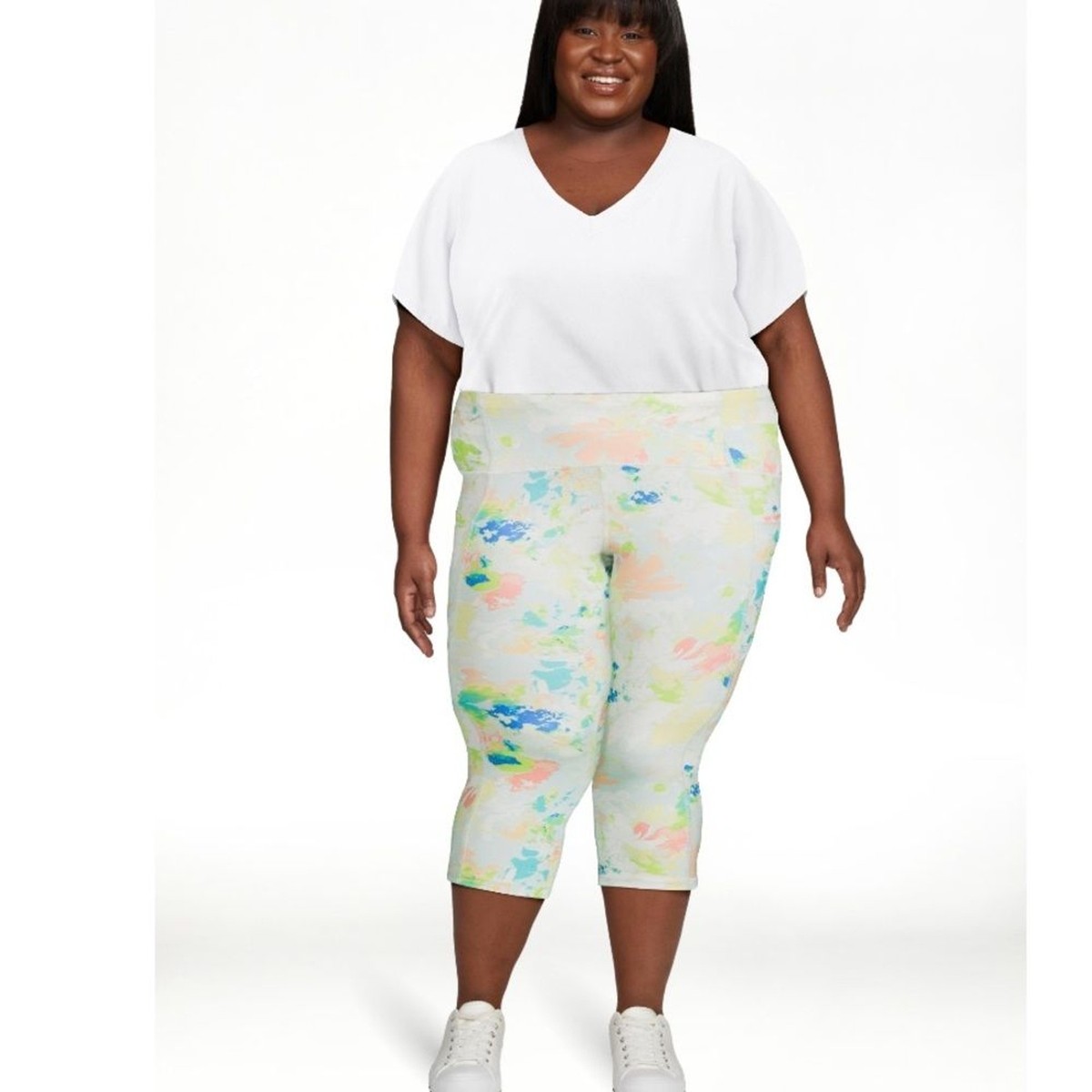 New Avia Pull On Active Capri Leggings Multicolor Shorts Media