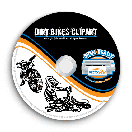 DIRT BIKES-MOTORCYCLE CLIPART -VECTOR CLIP ART -VINYL CUTTER PLOTTER GRAPHICS CD - Picture 1 of 5