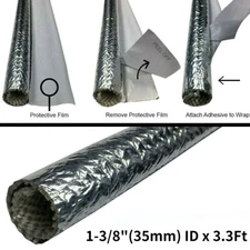 1-3/8" Self Closed Aluminized Sleeve Heat Shield Protection for Wire Cable Hose