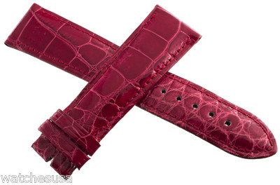 LOCMAN WOMENS 22MM CHERRY RED ALLIGATOR LEATHER WATCH BAND STRAP