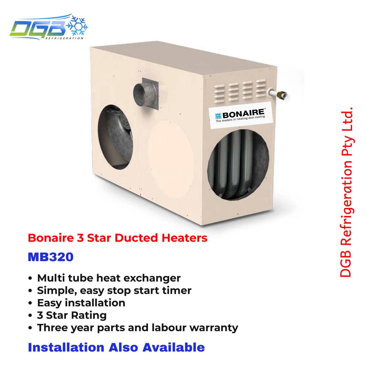 Bonaire MB320 - 20kW - 3 Star - Internal/External Ducted Gas Heater | eBay