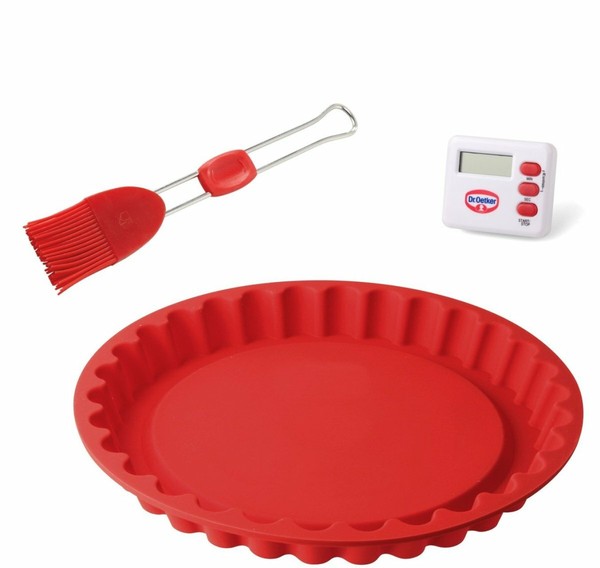 Dr. Oetker Back-Set Inklusive Ø 28 Cm Obstkuchenform Backpinsel Kurzzeitmesser-image