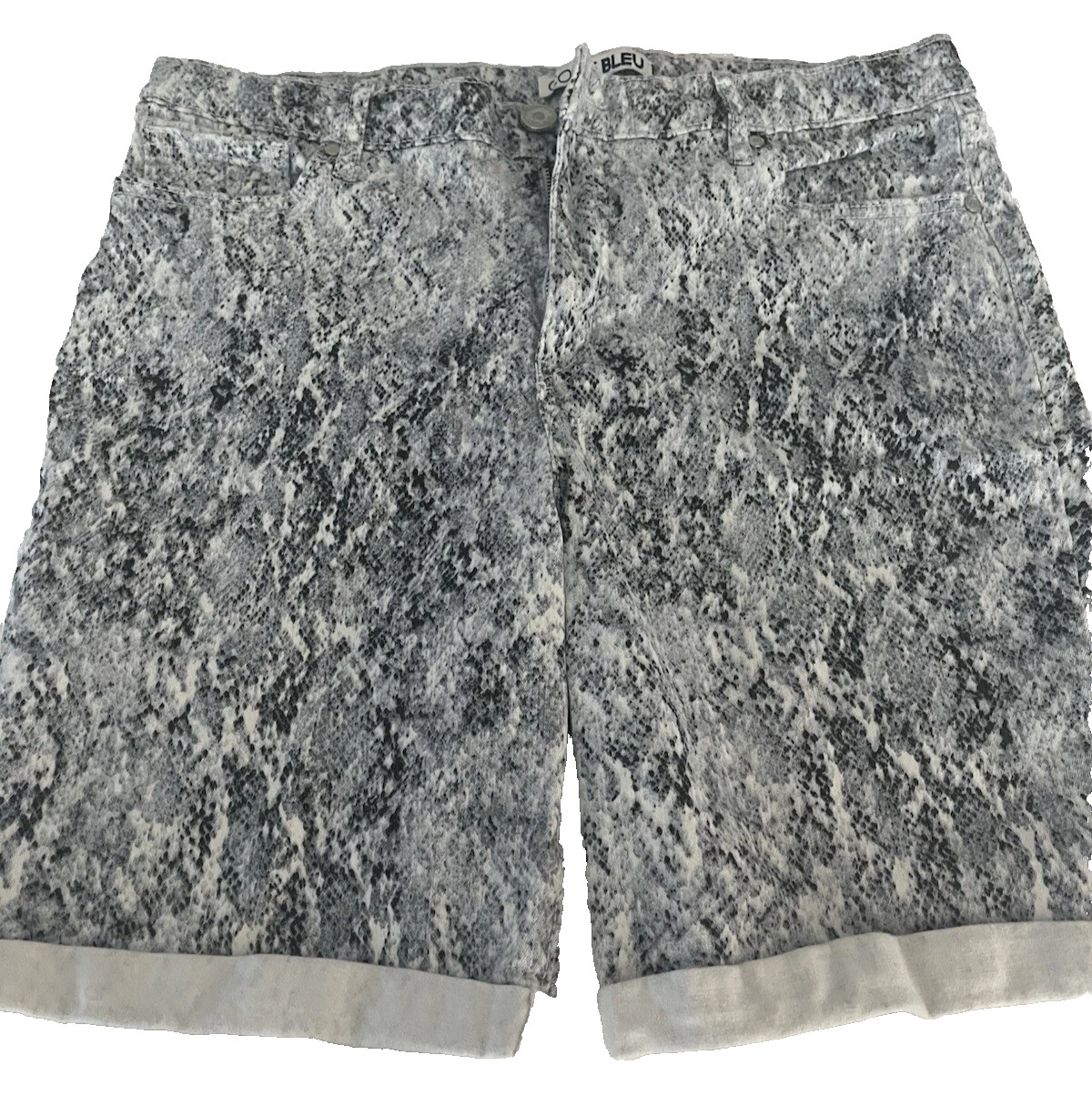 Code Bleu Snakeskin Patterned Cuffed Hem Shorts S… - image 1