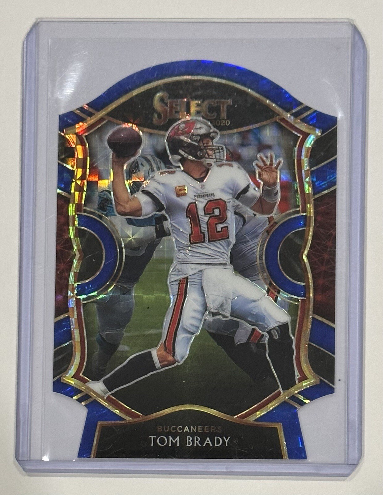 2020 Panini Select - Concourse Blue Prizm Die-Cut #1 Tom Brady