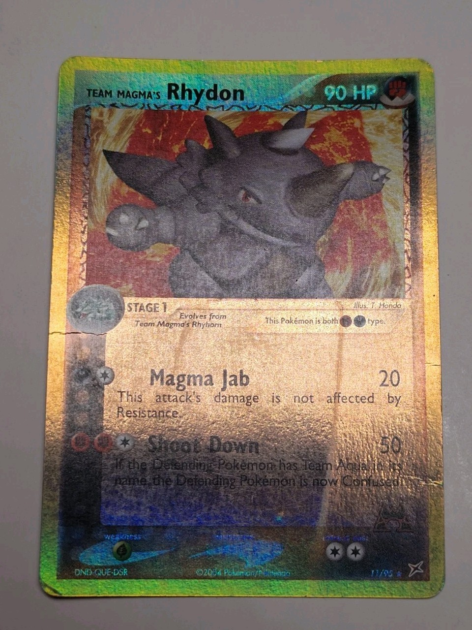 Pokemon Team Magma's Rhydon Team Magma vs Team Aqua 11/95 Rare Reverse Holo