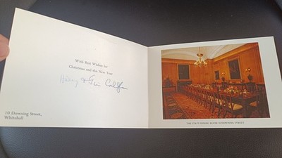 Signierte Downing Street Weihnachtskarte Premierminister James Callaghan 1978