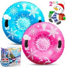 ZIZZ Snow Sled Toys for Sledding - 2 Packs 36''Inflatable Heavy D
