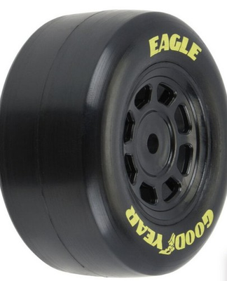 #ad PRO1025910 GOODYEAR EAGLE TIRE F R MTD STEEL RACING WHEELS BLACK FOR LOSI NASCAR $24.99