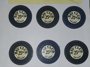 $25 Bay Club, Kemah, Galveston Co, Texas - Vintage Casino Poker Chip - 1 Chip