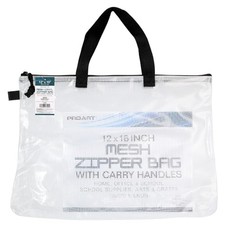 Organizer Mesh Vinyl Zipper 12-inch x 16-inch Mesh Bag with Zipper and Handle