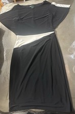 Lauren Ralph Women Midi Black / White Stretchy Dress 2