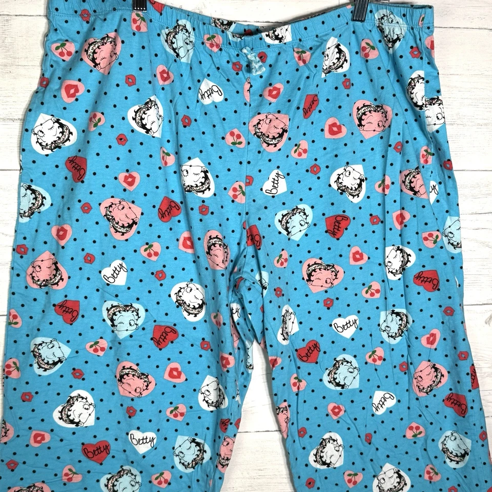 Betty Boop Pajama Set Capri Bottom Short Sleeve Top Women’s Plus Sz 20W - Image 2 of 4