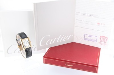 Cartier Tank Solo SM 2743 18K Gold Steel Ladies Watch W5200002 OH Done T0033