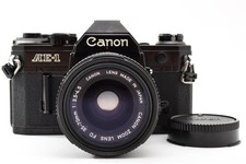 Canon AE-1 35mm SLR Film Camera Black Body w/NFD 35-70mm Lens Set from Japan