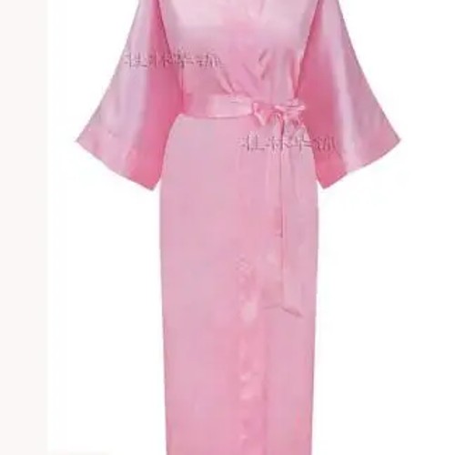 Women Silk Satin Long Wedding Bride Bridesmaid Robe Kimono Robe - Picture 39 of 70
