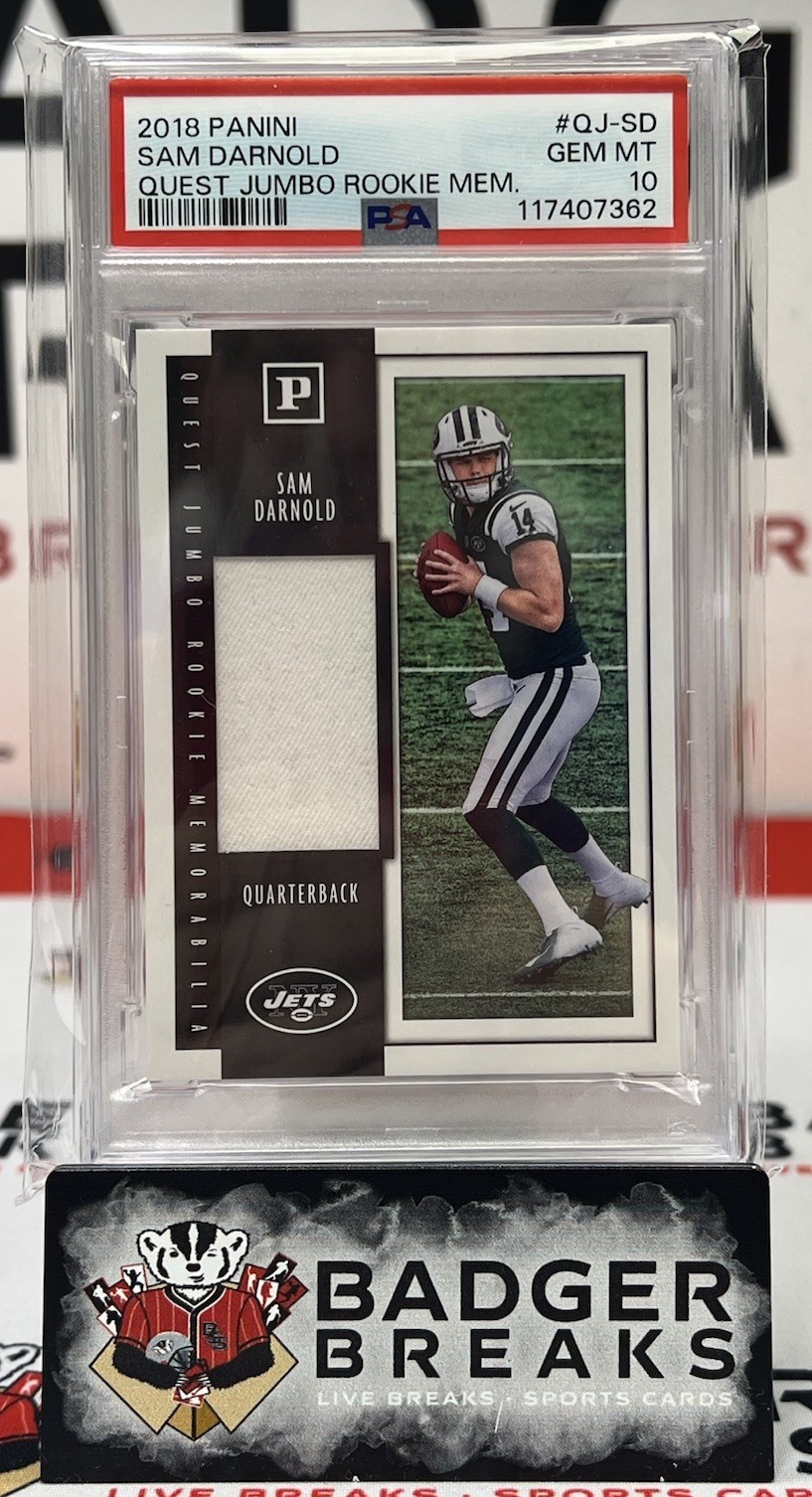 Sam Darnold Panini Quest Jumbo Rookie Memorabilia #QJSD Base