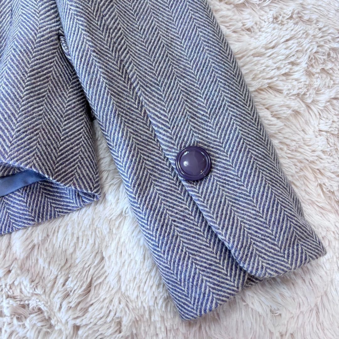 Christian Dior Jacket Vintage Herringbone Short Length M 52cm Grey Pink thumbnail 5