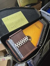 Vintage ChromaHarp Chord Autoharp Cherry Sunburst in Case Whse1