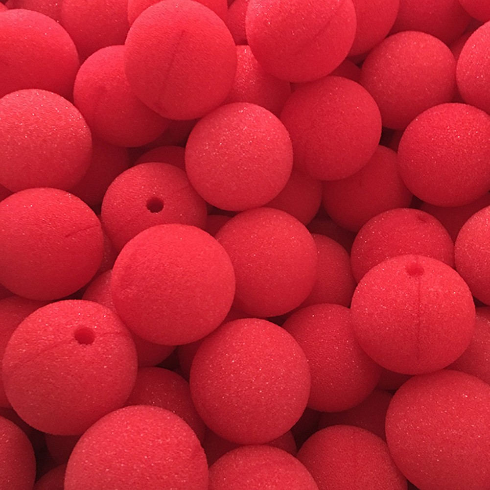 50X Red Foam Clown Nose - Red Nose Day Circus Costume Carnival Party Favor Spong