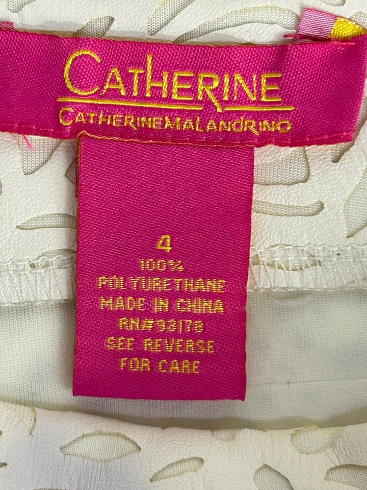 Falda midi blanca para mujer Catherine Malandrino 100 % poliuretano, talla 4. 4A Foto 3 de 4