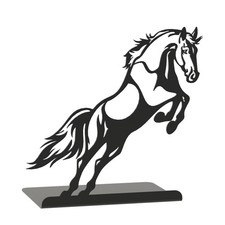 Buchstütze Pferd aus schwarz lackiertem Metall Geschenkidee