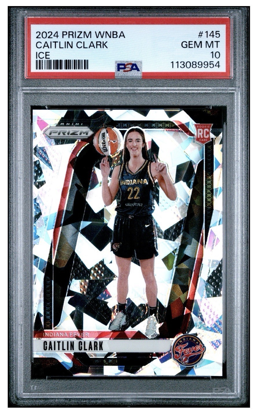 2024 Panini Prizm Caitlin Clark RC - Cracked Ice WNBA PSA10 GEM MT Indiana Fever