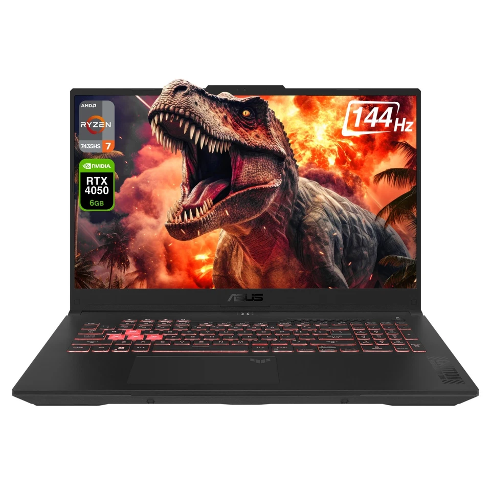 ASUS TUF A17 Gaming Laptop, Ryzen 7-7435HS, 17.3" FHD, RTX 4050, QWERTZ Tastatur