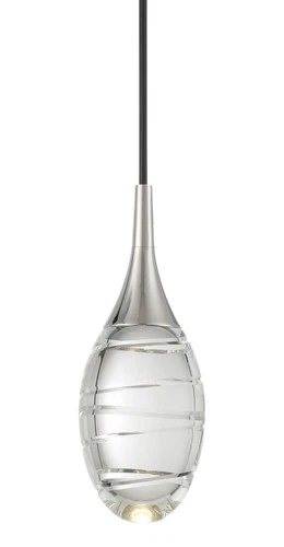 Kovacs P5592-L Hail 4"W LED Mini Pendant - Nickel - Picture 1 of 4