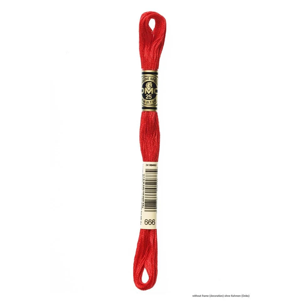 Hilo de bordar DMC Mouline Special 117MC -666, 6 hilos, 8 m