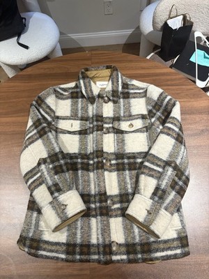 Isabel Marant Étoile Plaid Shirt Jacket   Cream / Brown, Size 34