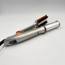 InStyler 1-1/4” Rotating Straightening Brush Iron Styler IS1001 Silver/Orange