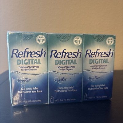 REFRESH Digital Lubricant Eye Drops - 0.33 fl oz, 6 Boxes Exp, 8/2027