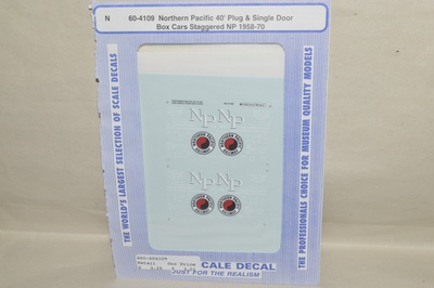 #ad N scale decals Microscale 60 4109 Northern Pacific Ry 40#x27; box cars $3.00