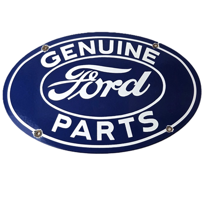 #ad Vintage Genuine Ford Parts Porcelain Sign Blue Oval Dealer Sign $125.57