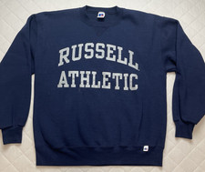Vintage Russell Athletic Sweatshirt Mens Large USA Made Navy Crew Neck