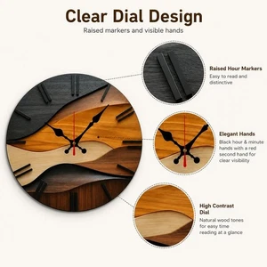 Wooden Wall Clock 25cm