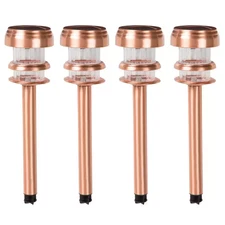 Solar Powered Copper Path LED Lights (4-Pack)