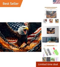 American Flag Diamond Art Kits for Adults, Bald Eagle Independence Day Diamon...