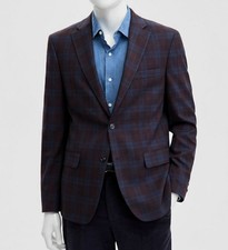 Tommy Hilfiger Men's Red Plaid Modern-Fit Sport Coat Suit Jacket Size 38R