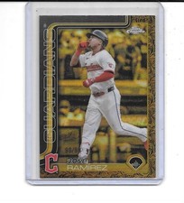 2025 TOPPS GILDED JOSE RAMIREZ SP BASE CARD # 98/99 GUARDIANS
