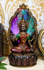 Ebros Hindu Goddess Lakshmi Fiber Optic Statue Home Decor Figurine 10.25" H