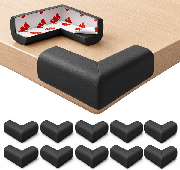 10 StüCk Kantenschutz Schaumstoff Eckenschutz , Selbstklebend, Schwarz-image