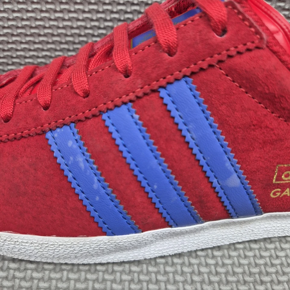 Adidas Gazelle OG Trainers UK 7 Red Blue White Gold Retro 2016 Originals Men's - Image 4 of 4