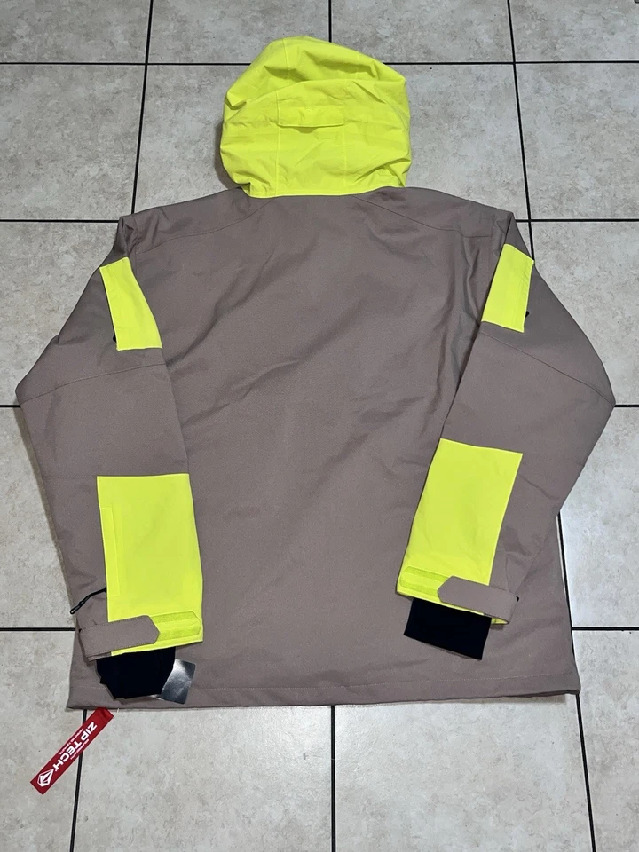 Volcom Men’s V. Co WFO Jacket Size: XL (Tan/Neon Yellow) - Image 2 of 2