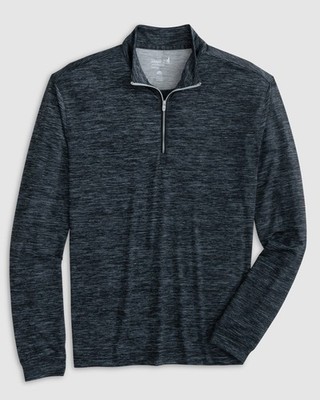 johnnie-O Glades Performance 1/4 Zip Pullover - Back Logo Heather Black Size S