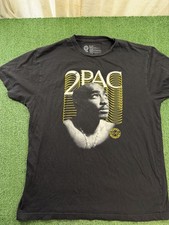 Retro Style 2Pac Black Washed Hip Hop Rap Tee Size Medium