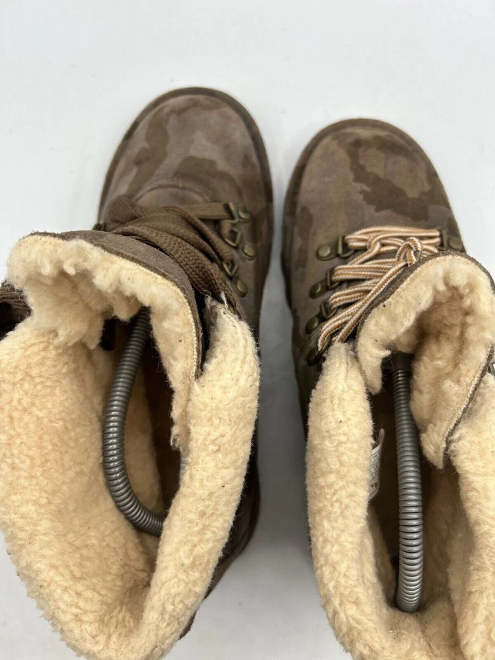 Botín Bearpaw Marta Exotic Earth Camuflaje Para Mujer Talla 10 Cuero Marrón Con Cordones Foto 4 de 4