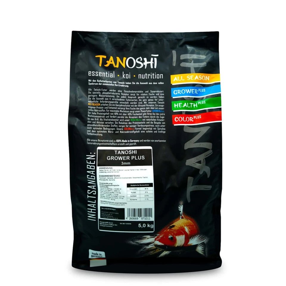 Koifutter TANOSHI Grower Plus 5 kg / 3 mm 6 mm ab 15°C Koi Wachstum Futter - Bild 3 von 4